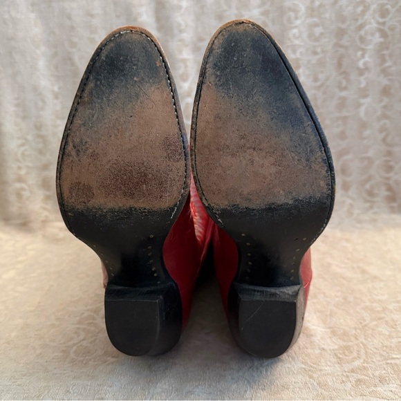 Larry Mahan Red Cowgirl Boots - Picture 6 of 9